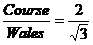 The relationship between course and wale in the fabric is expressed