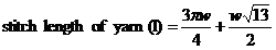 Stitch length of yarn