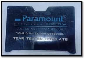 Figure 5.5:Tear Tester Template