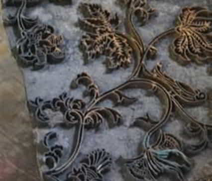 Carved out wooden block