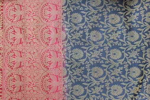 Close view of a Kanjeevaram sari