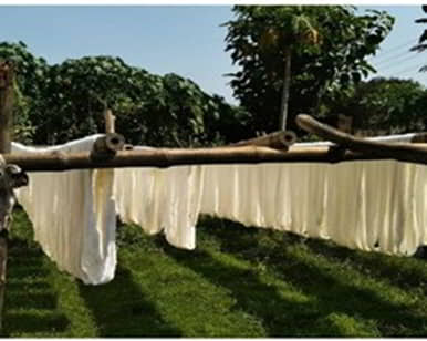 linen yarn drying